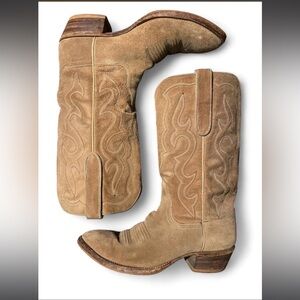 Vintage Rare FALCONHEAD Artisan Western Suede Cowboy Boots 7/7.5 Stagecoach
